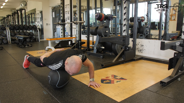 Med Ball Roll on Pec Exercise