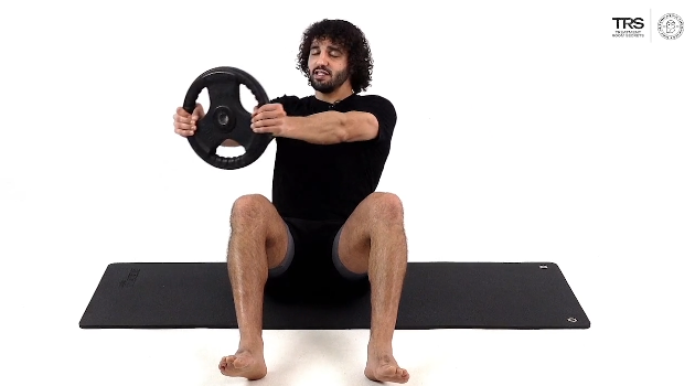 Weighted Seated Twist Exercise