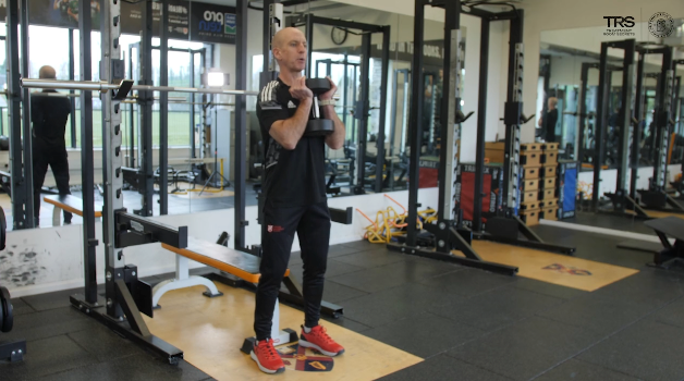 Dumbbell Bench Squat Exercise