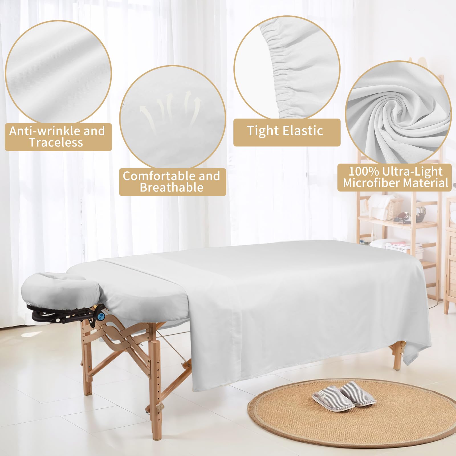 4 Sets Premium Microfiber Massage Table Sheets