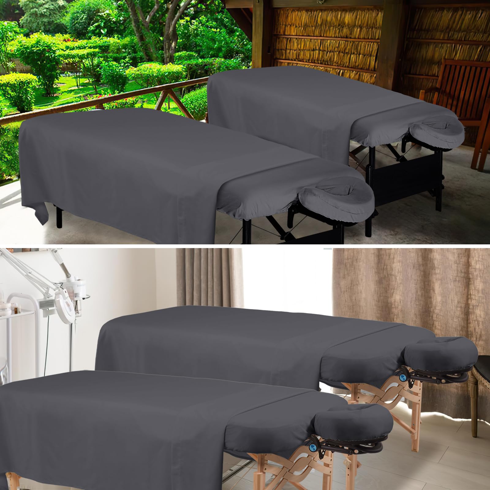 4 Sets Premium Microfiber Massage Table Sheets and Fitted Face Rest Cover