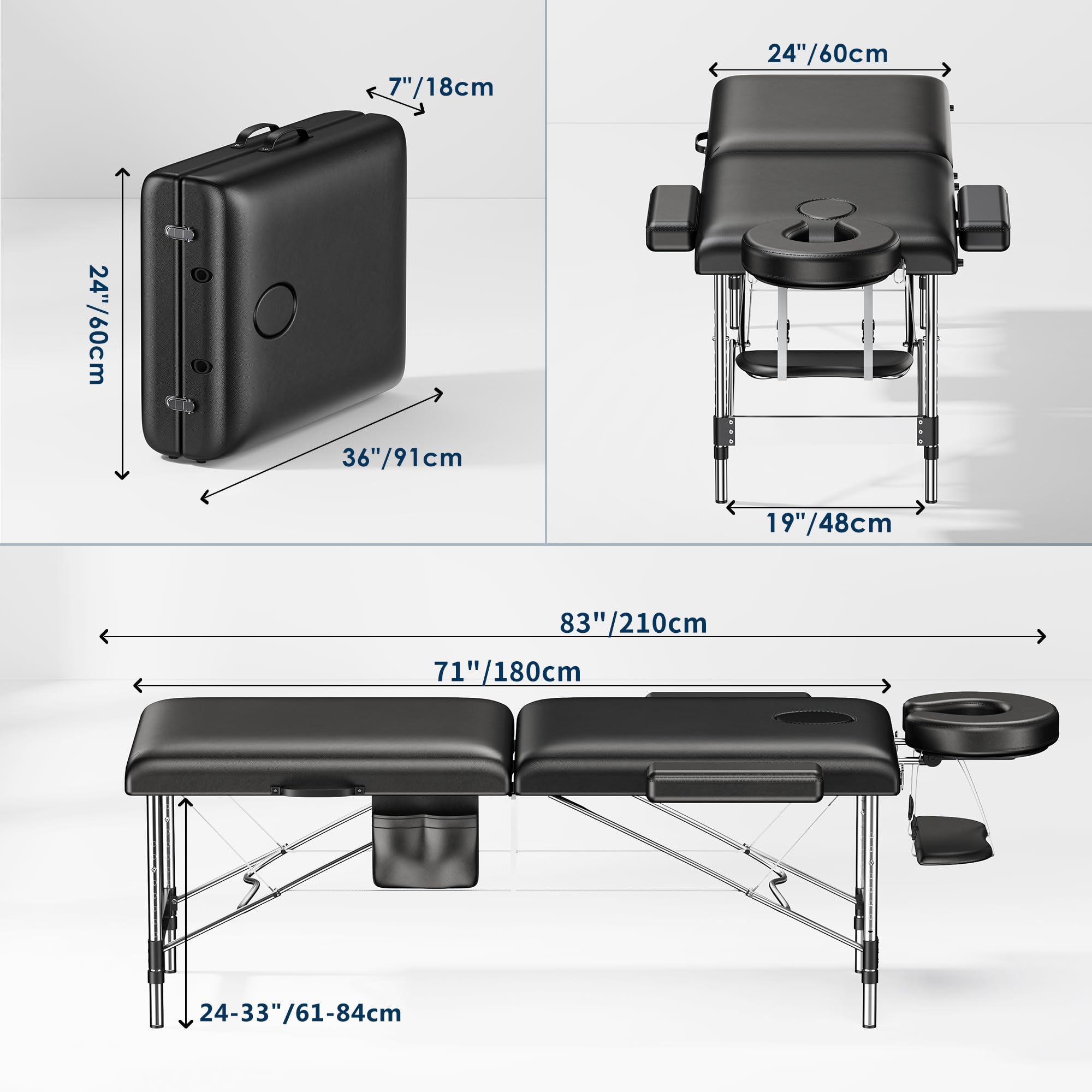 MT05 Portable Massage Table with Side Pocket