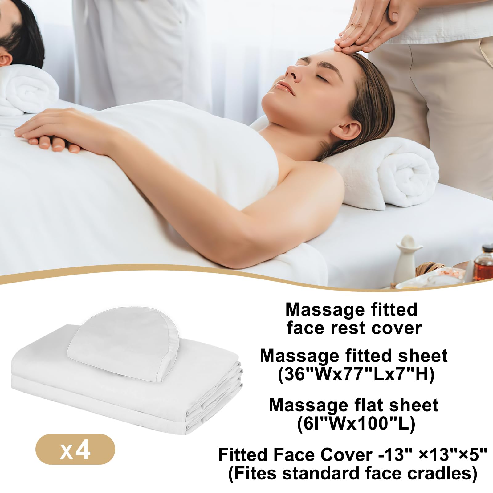 4 Sets Premium Microfiber Massage Table Sheets