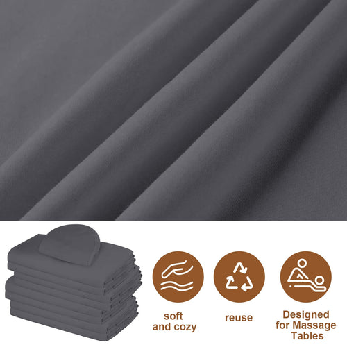 4 Sets Premium Microfiber Massage Table Sheets and Fitted Face Rest Cover