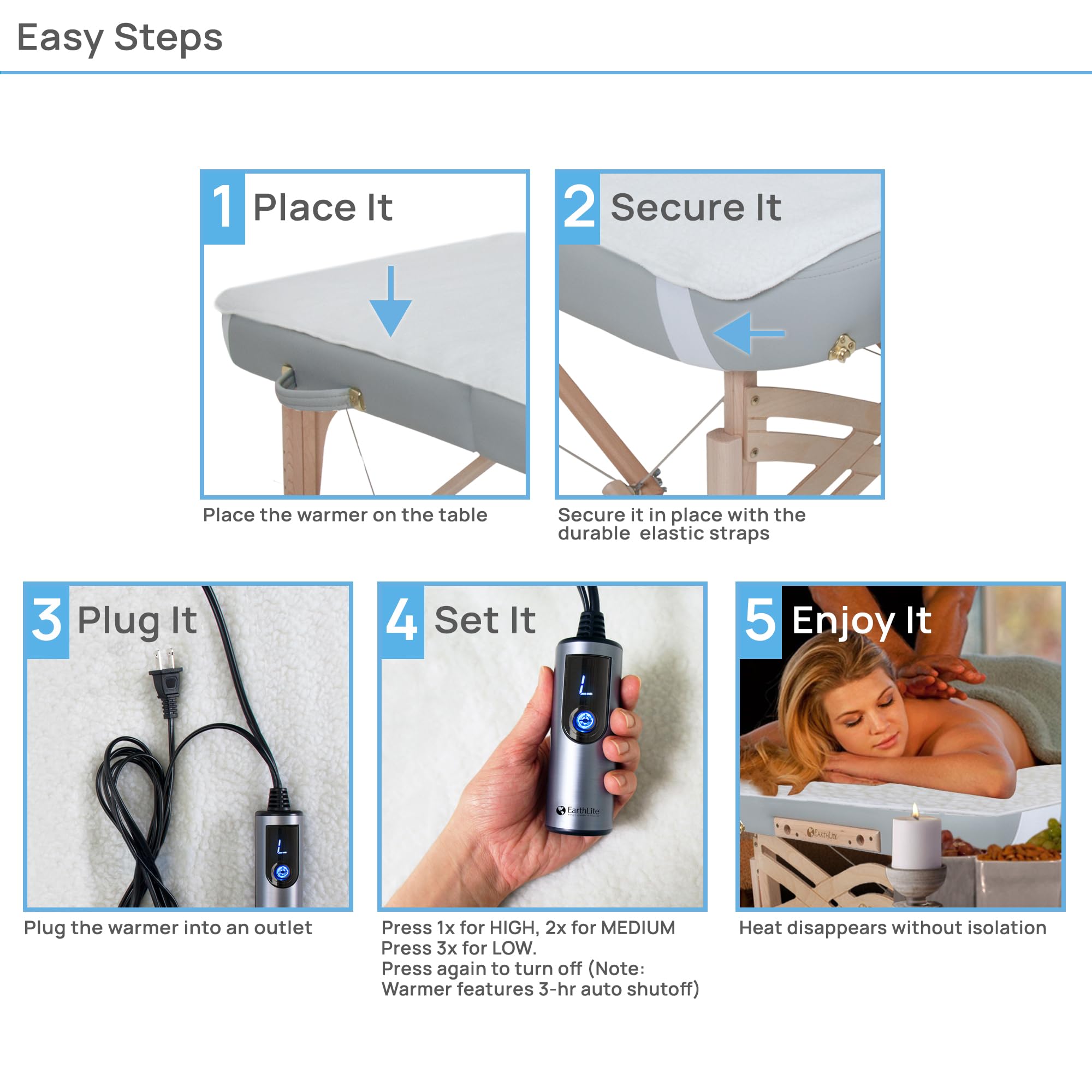 Earthlite Massage Table Warmer & Fleece Pad