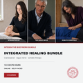 Promotional image for an online craniosacral therapy and somatic therapy course showing John Wilks, Lara Kolesar and Kelly Saxton performing gentle therapy.