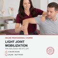 Kelly Saxton demsntrates light joint mobilisation techniques as part of her online CE course for massage therapists