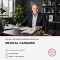 Promotional graphic for an online continuing nursing education course titled 'Medical Cannabis' with Dr. Kenneth Finn M.