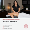Promotional image for online CE course teaching medical massage in which Maureen Abson is seen treating a patient with tight back muscles
