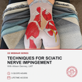Promotional image of Rebel Massage's Alison Denney LMT treating a patient with Sciatica symptoms also known as pseudoscatica including muscle and anatomy body painting