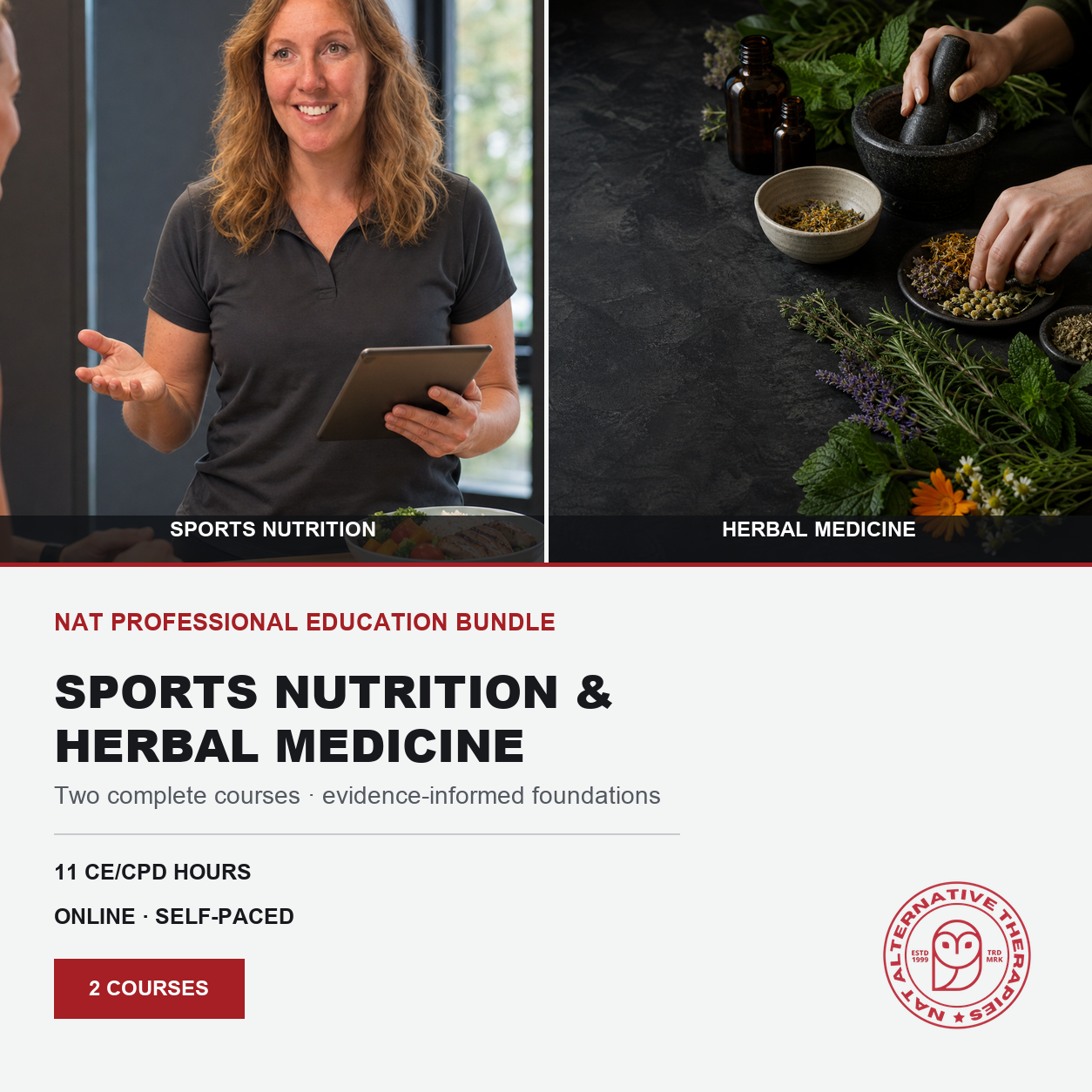 Promotional image showing the preparation of nutritious foods as part of an online CE course Sports Nutrition