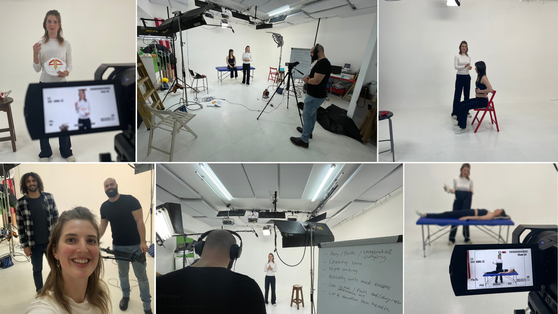 Behind the scenes filming Pelvic Floor Course at NAT Global Campus studios