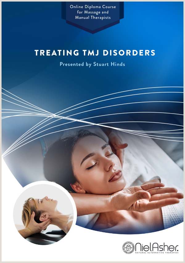 Promotional item showing therapist treating a patient suffering from TMJ syndrome.