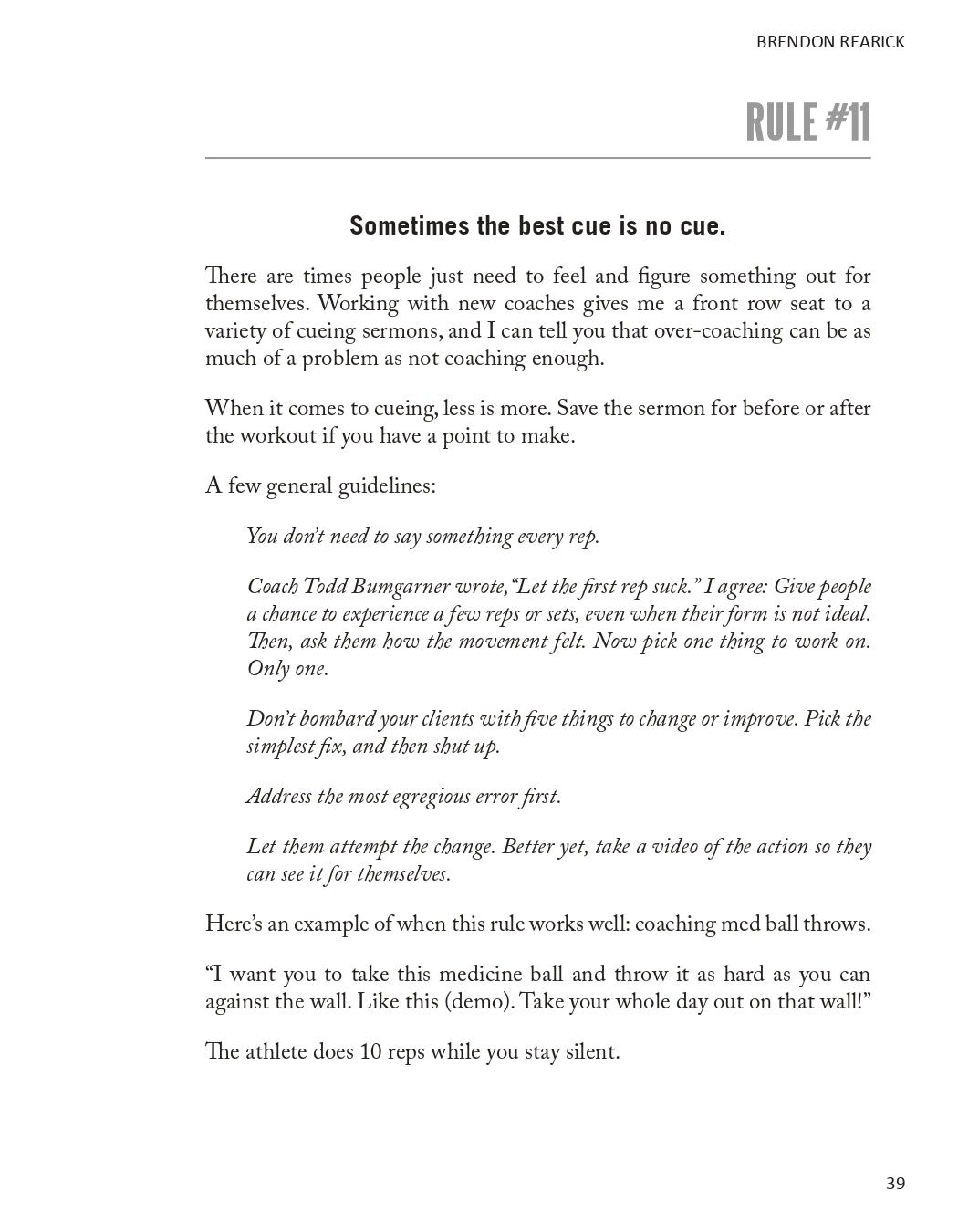 Coaching Rules